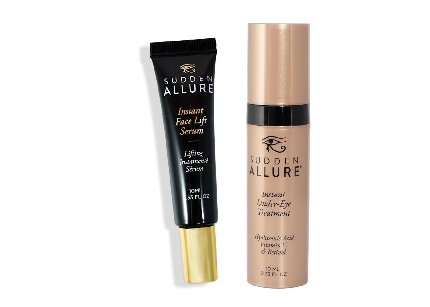 Sudden Allure Instant Face Lift Serum and Instant Under-Eye Treatment together